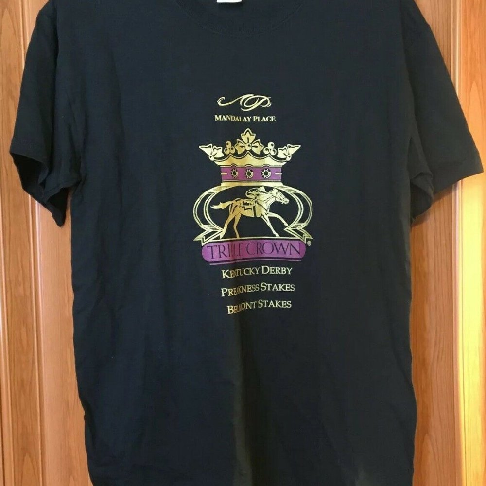 Madalay Place Triple Crown Kentucky Derby Preakness Belmont Stakes T-Shirt Large - Picture 7 of 8